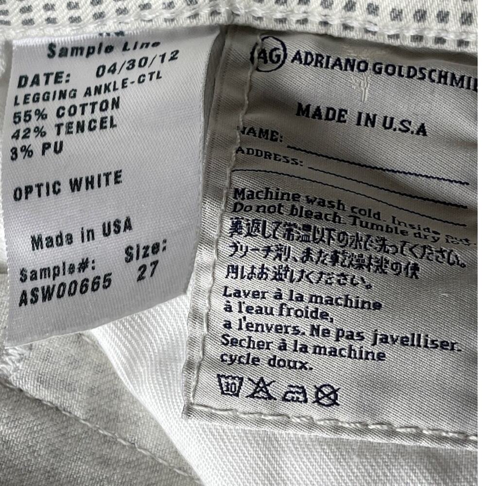 AG Adriano Goldschmied Jeans White - Gray The Leggings Ankle Size 27 - Picture 8 of 10